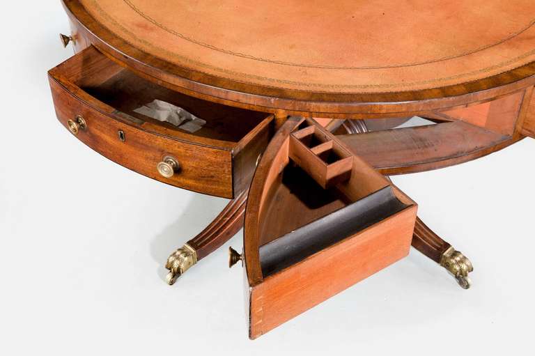 19th Century Regency Period Mahogany Drum Table