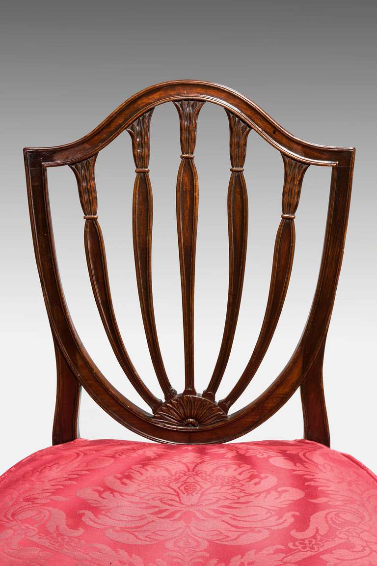 18th Century and Earlier Pair of George III Mahogany Hepplewhite Chairs