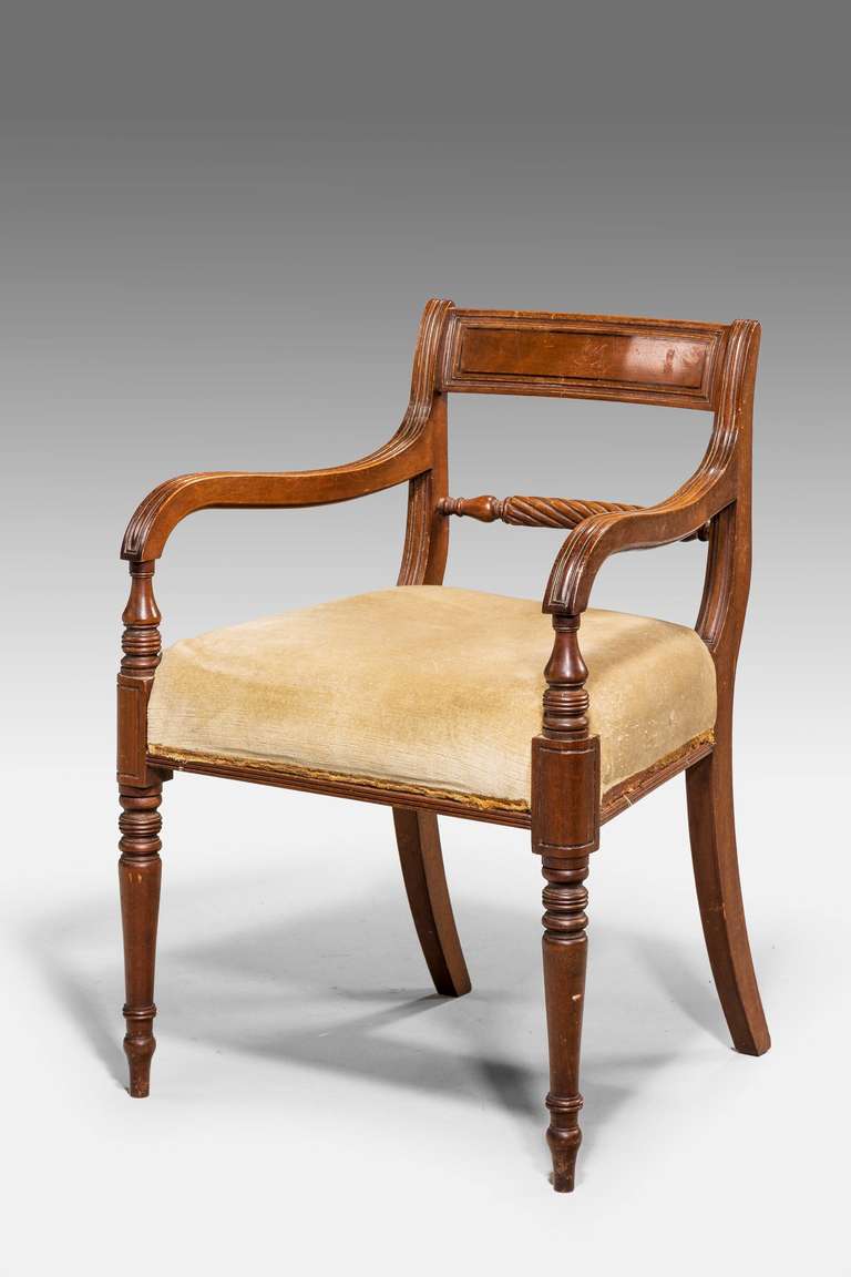 British Pair of Regency Period Elbow Chairs