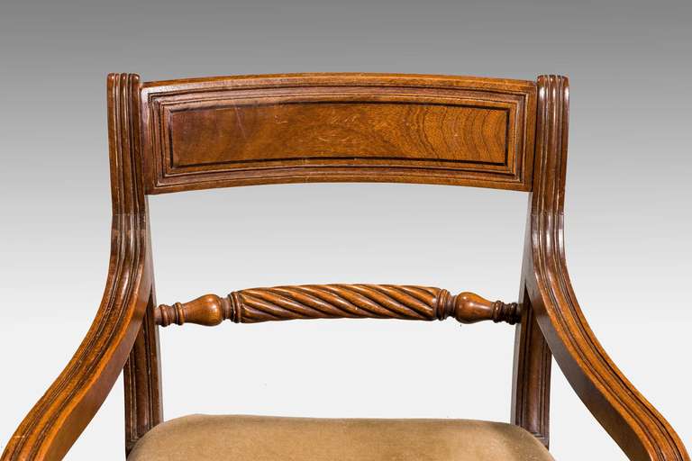 19th Century Pair of Regency Period Elbow Chairs