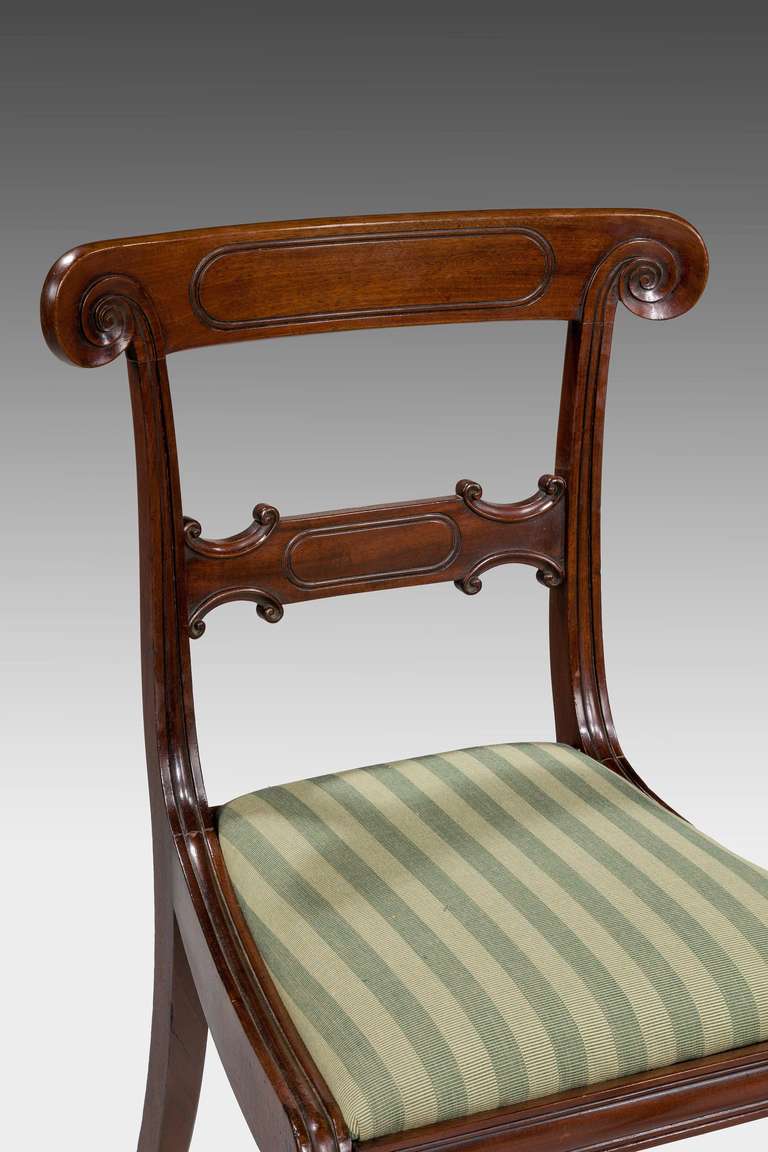 A Set of Ten ( Six +Four ) Regency Period Mahogany Framed Chairs 1