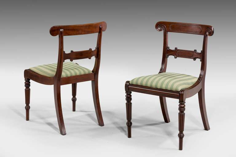 A Set of Ten ( Six +Four ) Regency Period Mahogany Framed Chairs In Good Condition In Peterborough, Northamptonshire