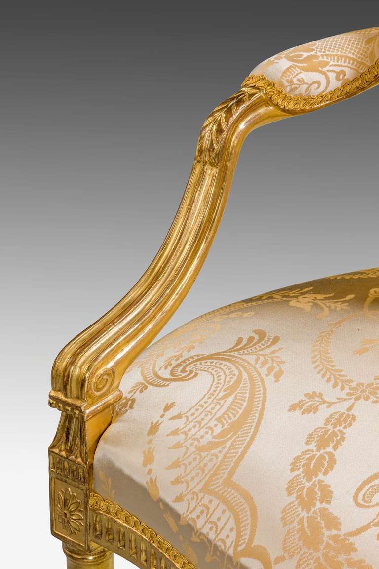 George III Giltwood Elbow Chair In Good Condition In Peterborough, Northamptonshire