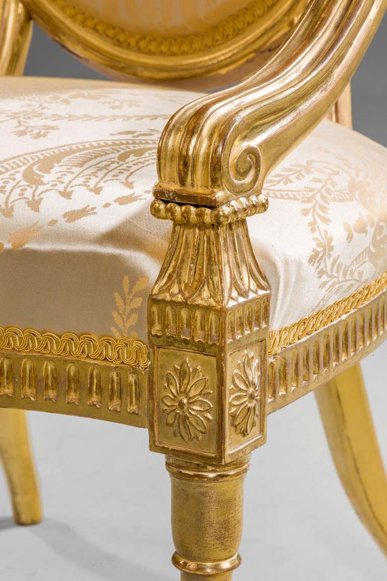18th Century and Earlier George III Giltwood Elbow Chair
