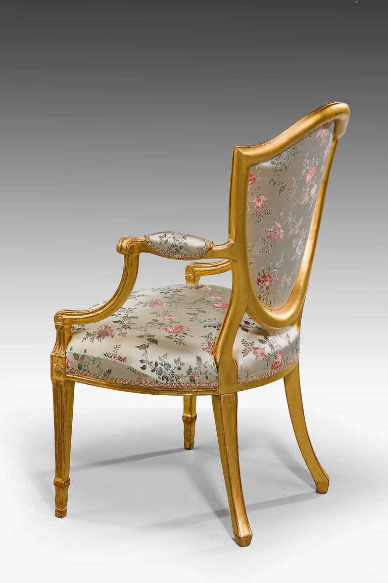 Pair of George III Period Giltwood Elbow Chairs 1