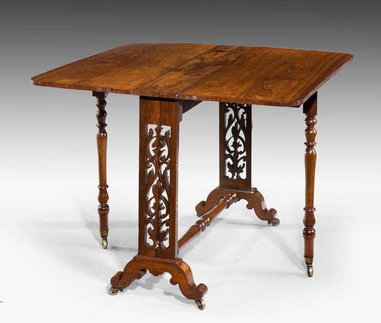 Attractive 19th century Sutherland table, the pierced ends over scroll supports with well figured original surface.

