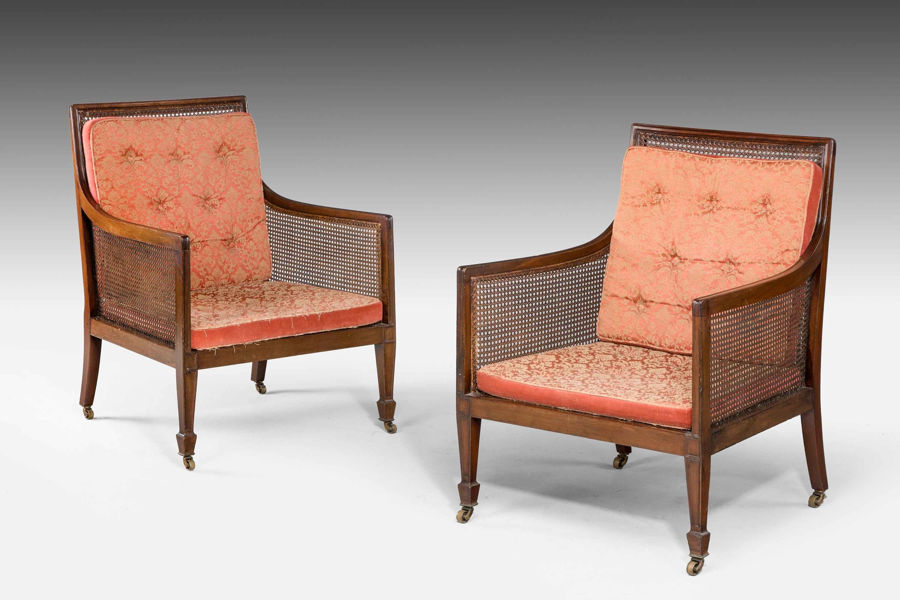 Pair of Regency Style Bergere Chairs