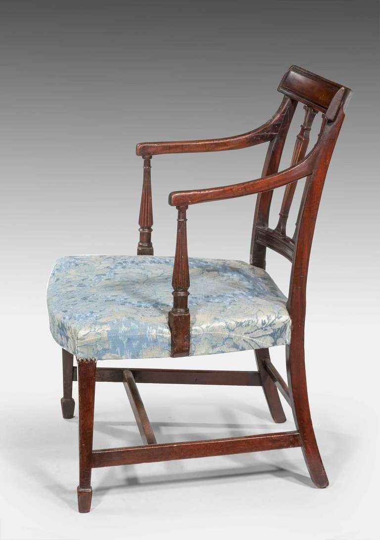 British George III Period Mahogany Framed Elbow Chair