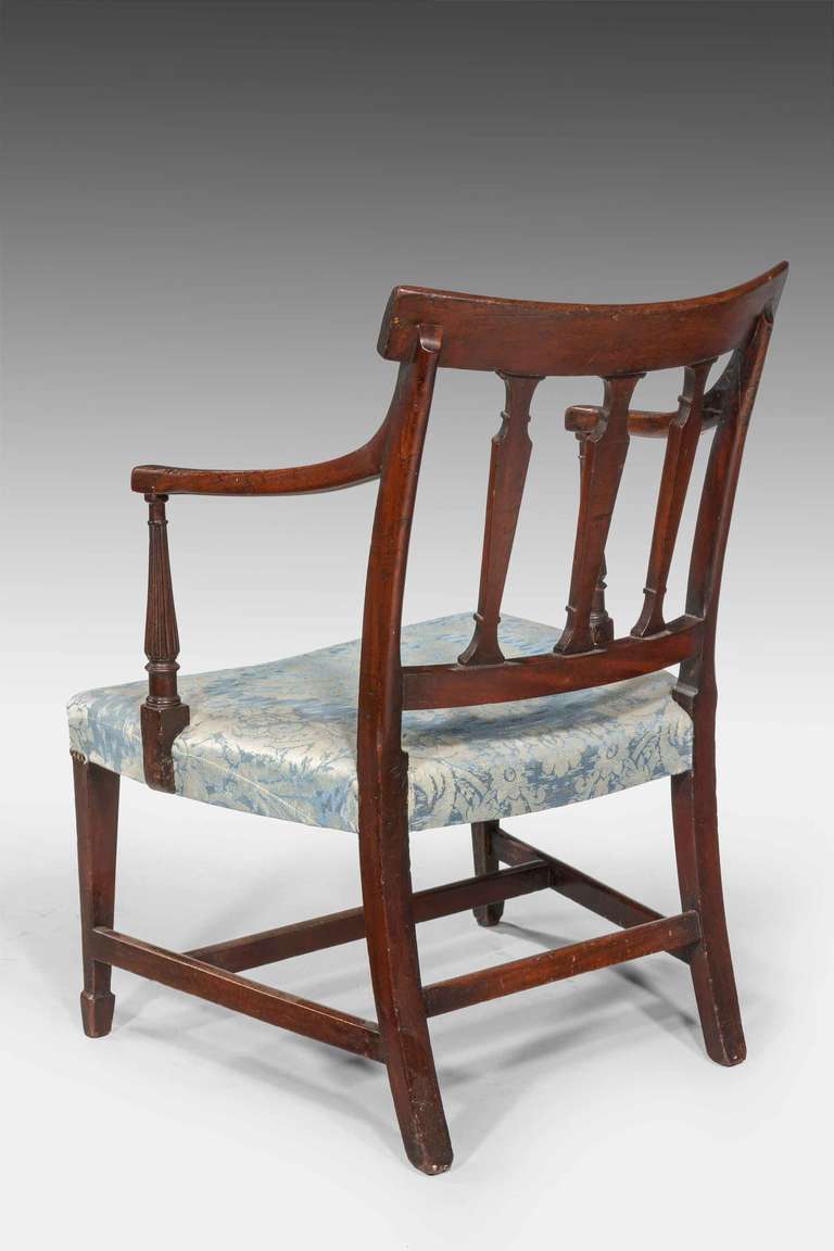 George III Period Mahogany Framed Elbow Chair In Excellent Condition In Peterborough, Northamptonshire