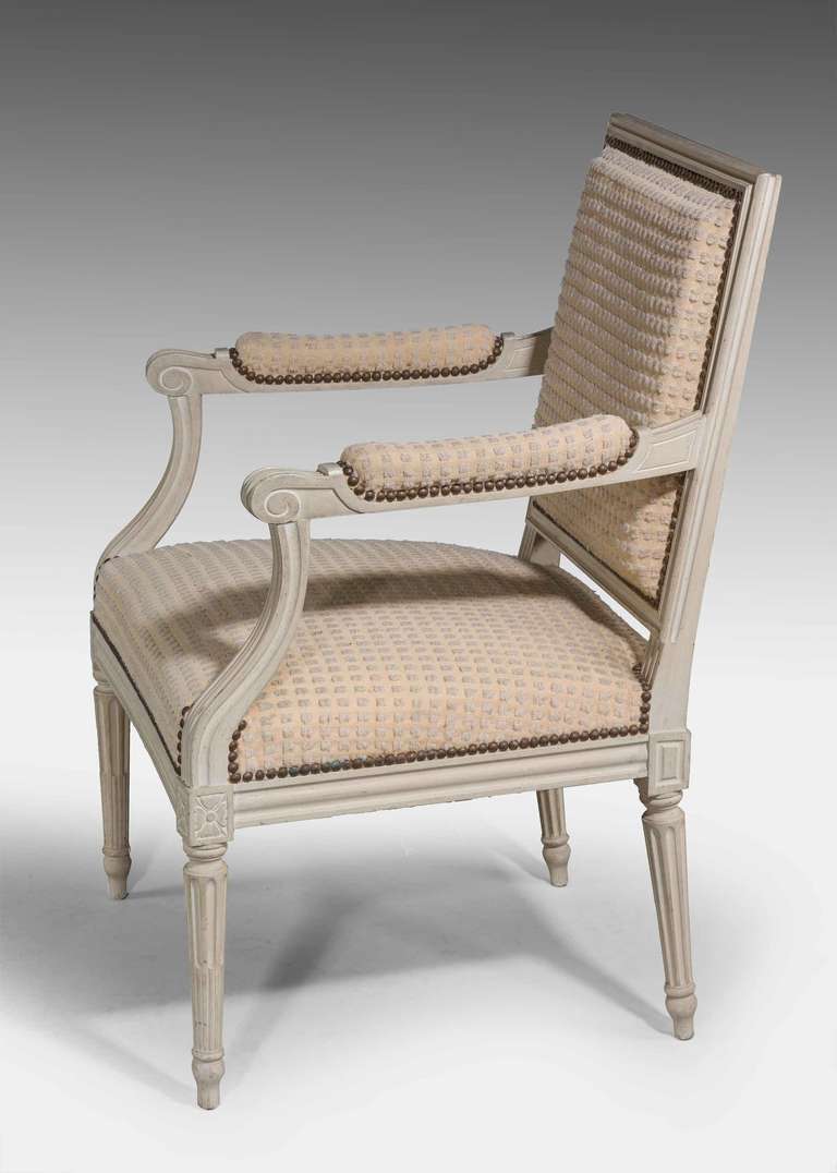 20th Century Pair of Elbow Chairs of Louis XVI Design