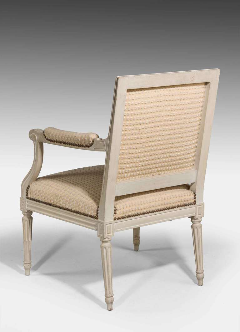 British Pair of Elbow Chairs of Louis XVI Design