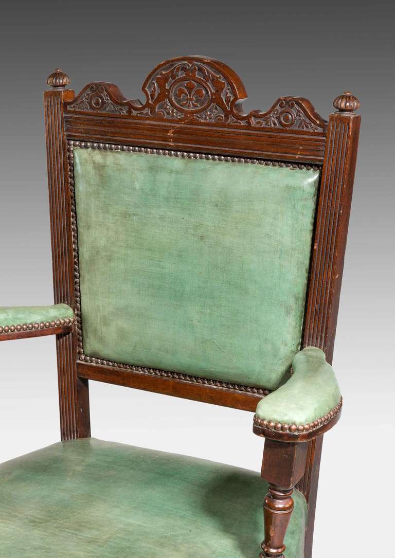 Late 19th Century Mahogany Framed Elbow Chair In Good Condition In Peterborough, Northamptonshire