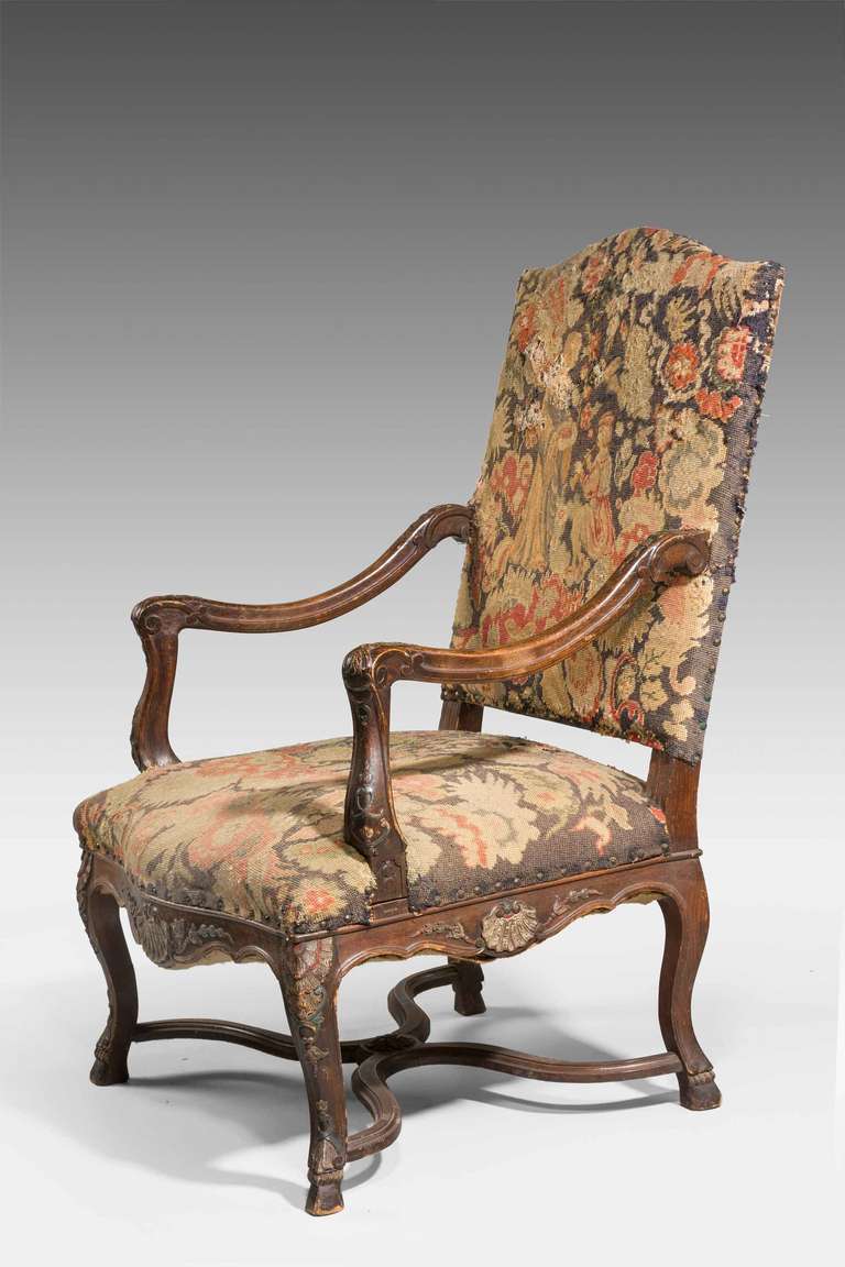British 19th Century Walnut Armchair