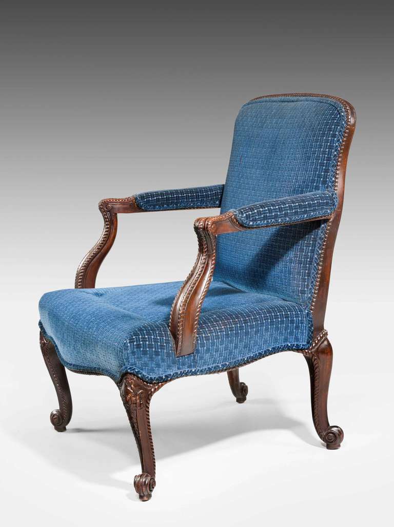 Late 19th Century Mahogany Framed Gainsborough Chair