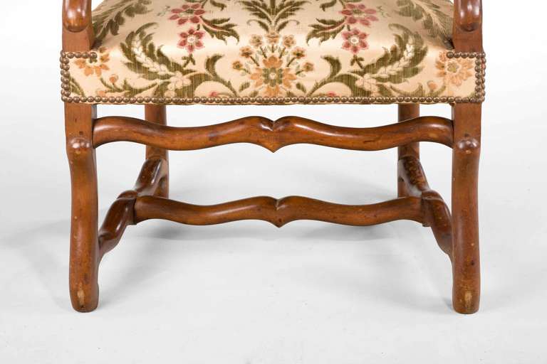 Pair of Beechwood 17th Century Design Armchairs 2