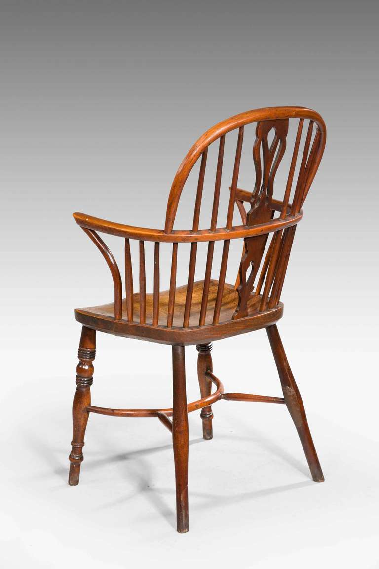 Early 19th Century Yew Tree Windsor Chair by John Amos In Good Condition In Peterborough, Northamptonshire