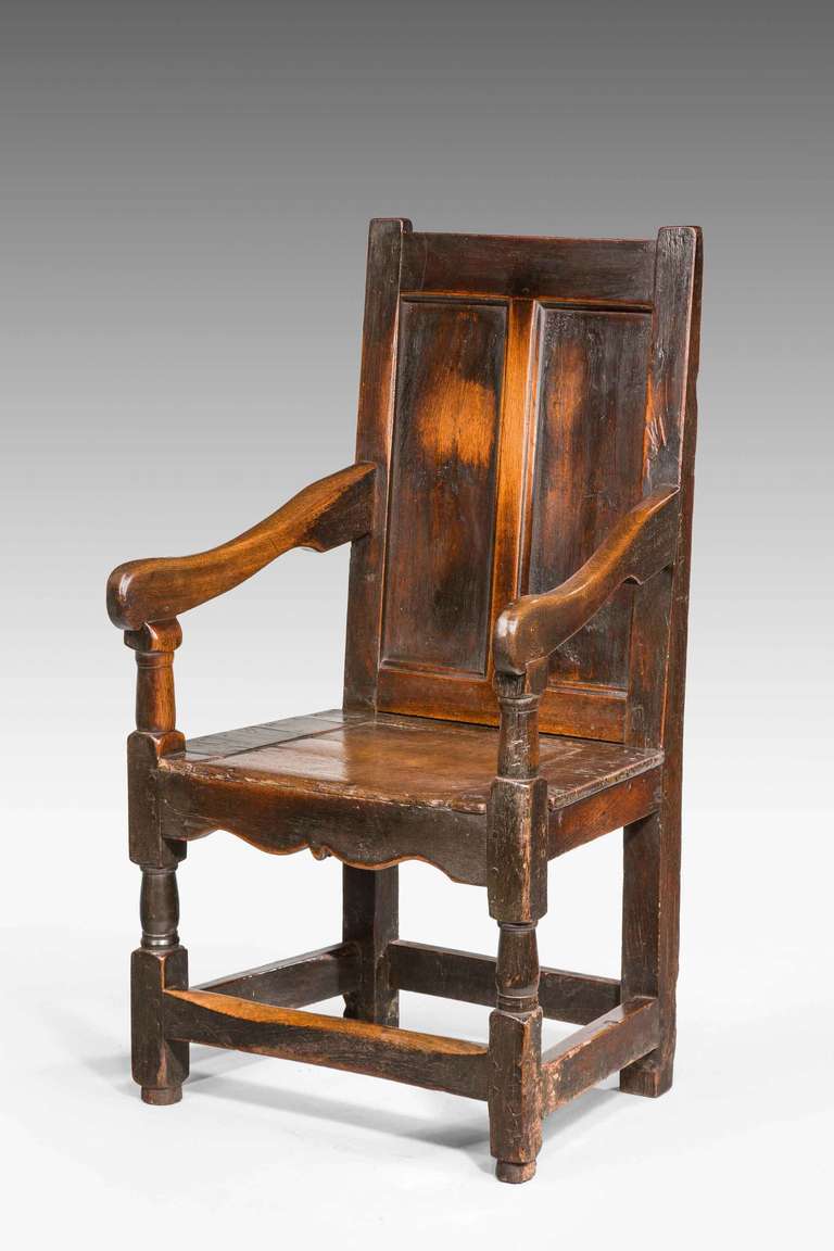 Early 18th Century Oak Armchair In Excellent Condition In Peterborough, Northamptonshire