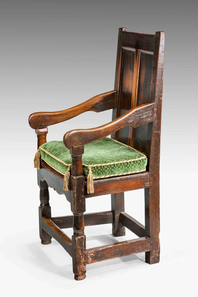 British Early 18th Century Oak Armchair