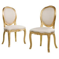 Pair of George III Period Giltwood Chairs