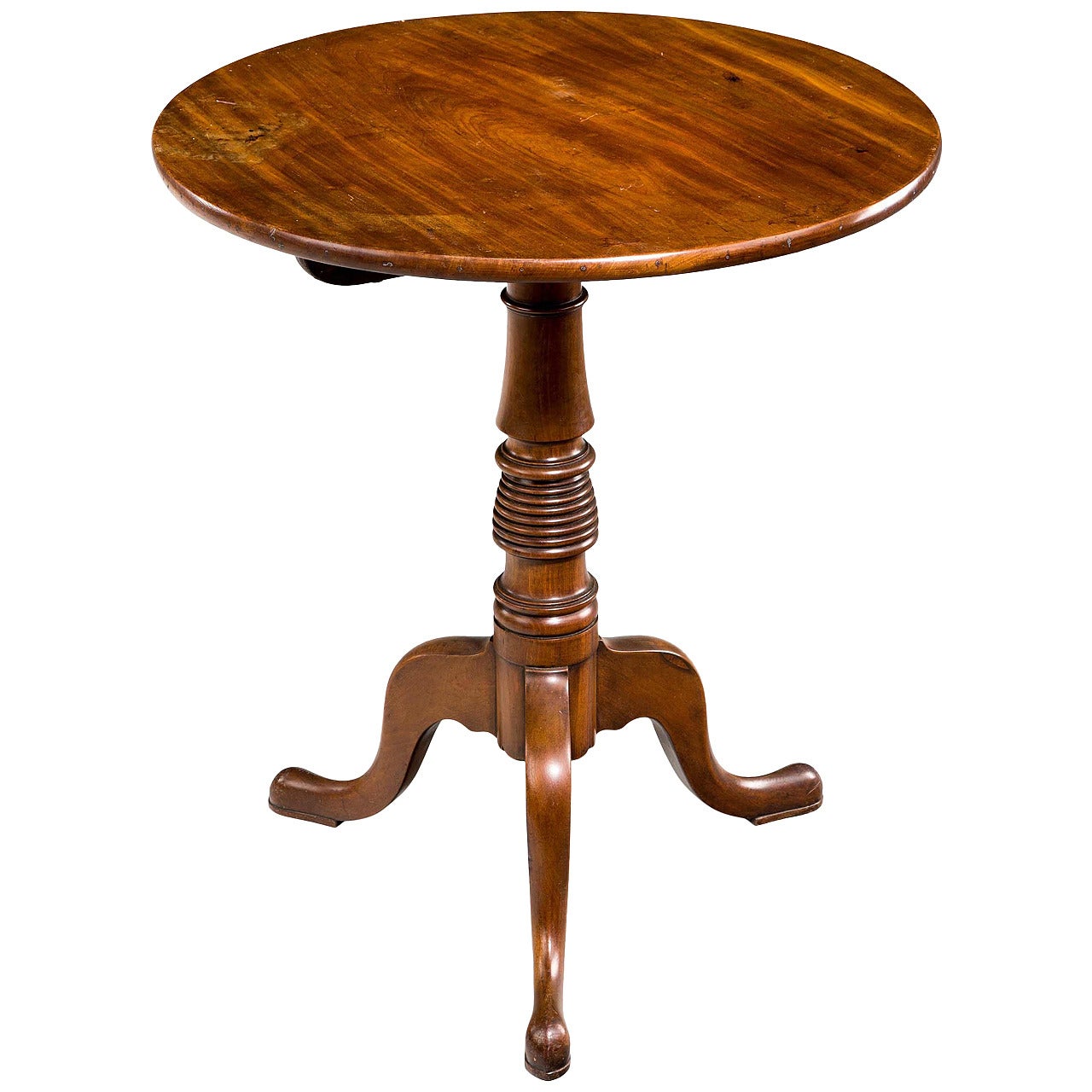 George III Period Mahogany Tilt Table with a Beehive Centre Section