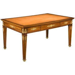French Mahogany Library Writing Table 3