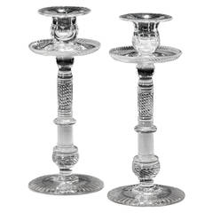 Pair of Glass Candlesticks 1