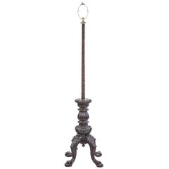 Antique 19th Century Mahogany Standard Lamp