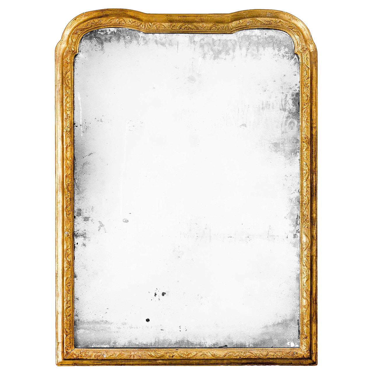 Queen Anne Period Gesso and Giltwood Pier Mirror