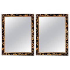 Antique Pair of 19th Century Chinoiserie Mirrors