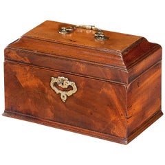 Antique Chippendale Period Mahogany Tea Caddy