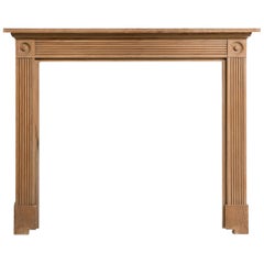 Early 20th Century Ribbed Pine Fire Surround