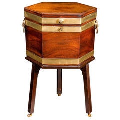 Chippendale Period Hexagonal Mahogany Wine Cooler 9