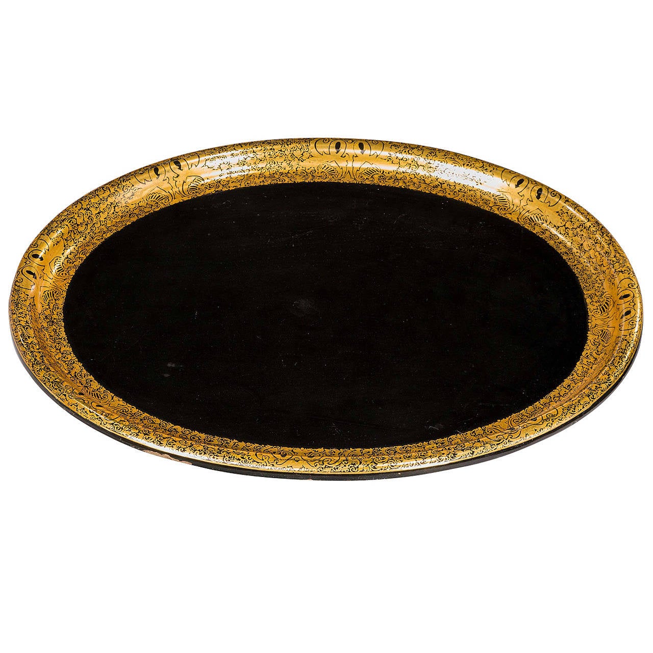 Large Oval Papier Mâché Tray For Sale at 1stDibs