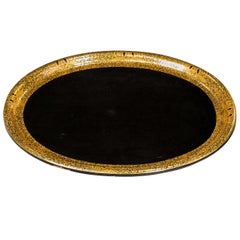 Antique Large Oval Papier Mâché Tray