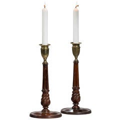 Pair of George lll Period Mahogany and Bronze Candlesticks 10