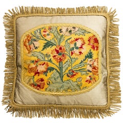 Cushion: 18th Century, Wool with Stylised Foliage