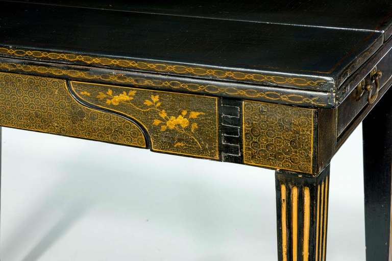 British 19th Century Lacquered Games Table