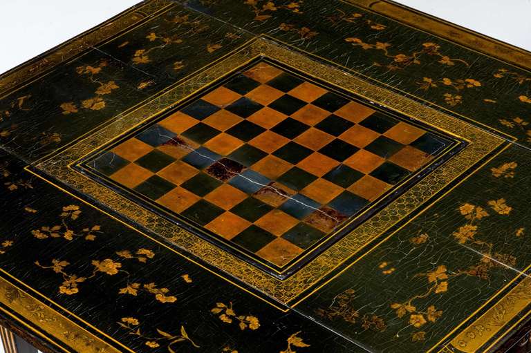 19th Century Lacquered Games Table 4