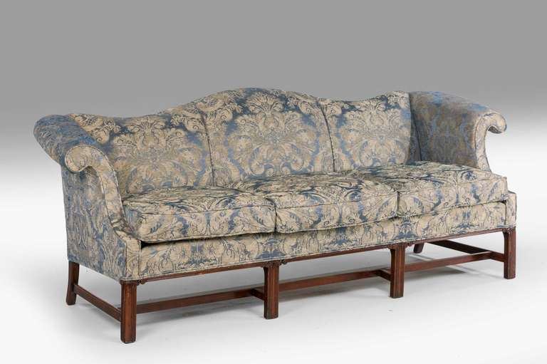 19th Century Chippendale Design Camel Back Sofa