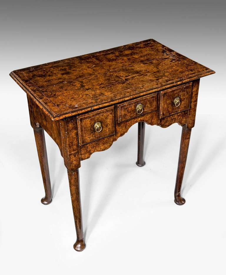 I Period Burr Elm Lowboy For Sale at 1stdibs