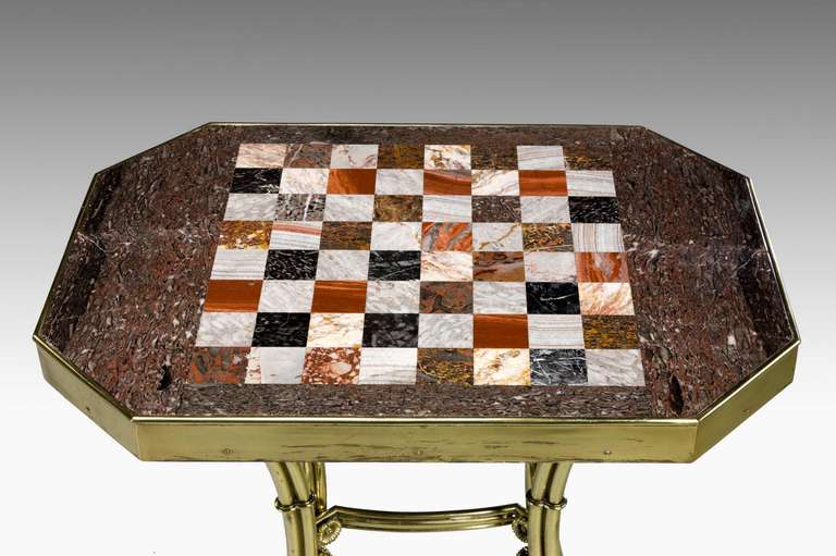 20th Century French Gilt Bronze Chess Table