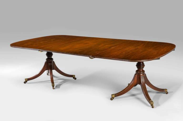Regency Period Mahogany Two-Pillar Dining Table In Excellent Condition In Peterborough, Northamptonshire