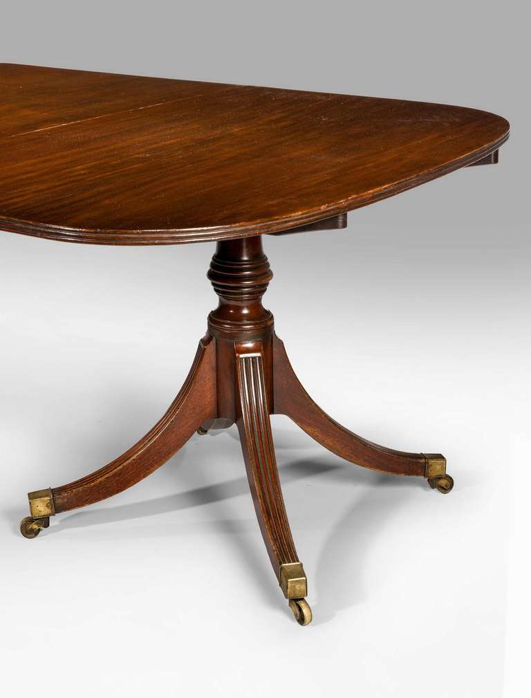 19th Century Regency Period Mahogany Two-Pillar Dining Table