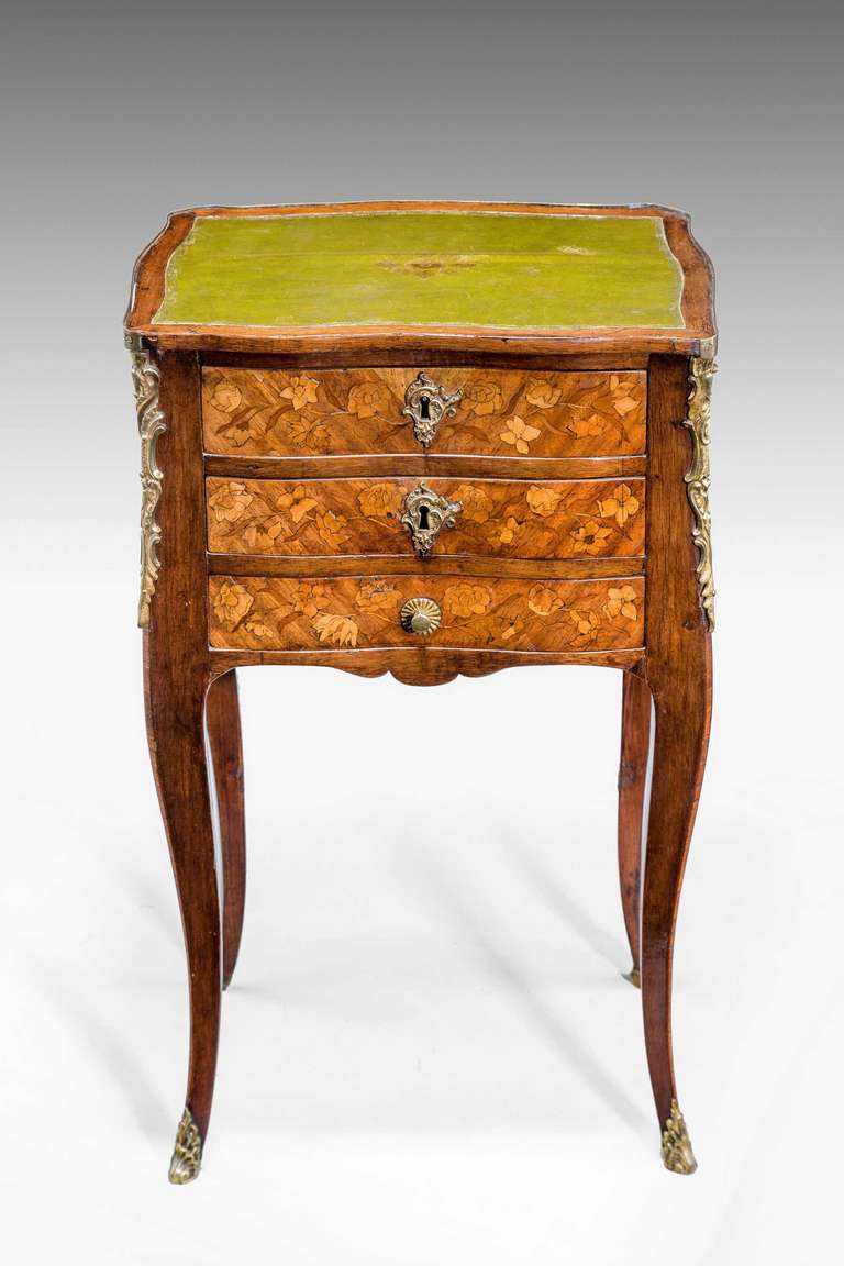 British Late 19th-Century Kingwood Three-Drawer Night Table