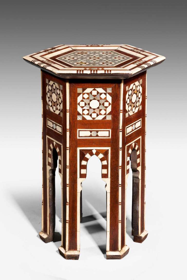 Islamic Late 19th Century Hexagon Occasional Table