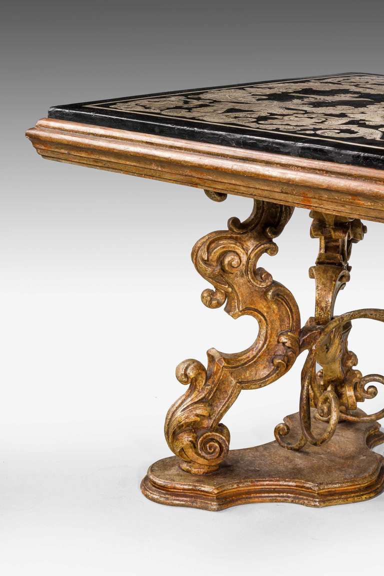 18th Century and Earlier Late 16th Century Scagliola Panel-Top Table For Sale