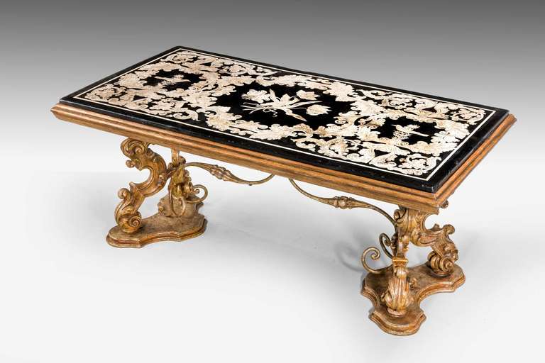 Italian Late 16th Century Scagliola Panel-Top Table
