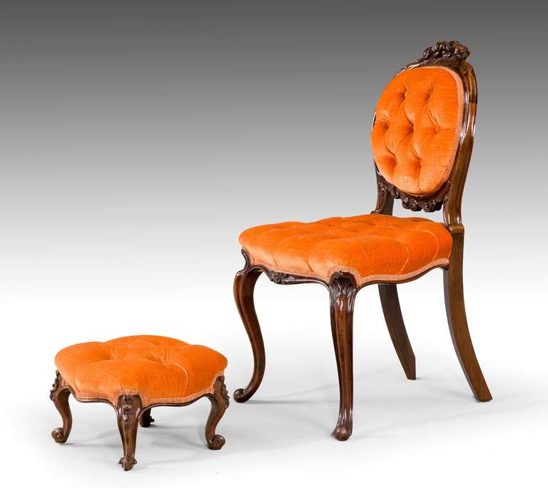 Rosewood Six Single Chairs and a Stool 