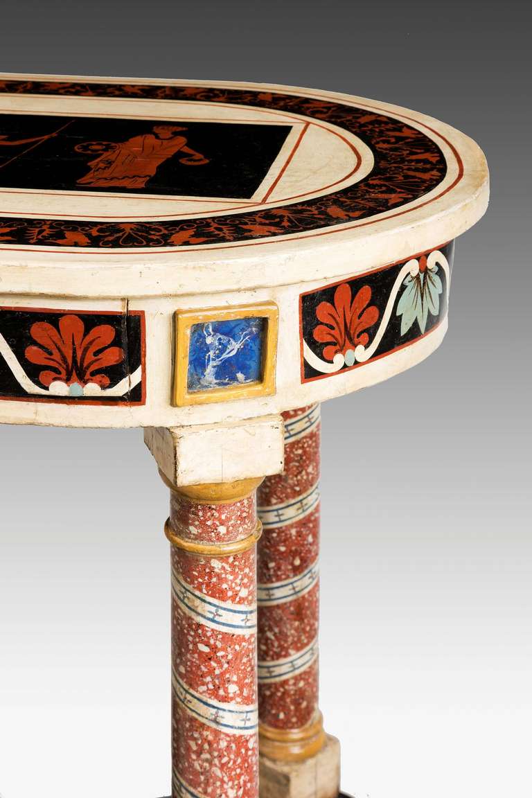 Lacquer Pair of Italian Polychrome Tables