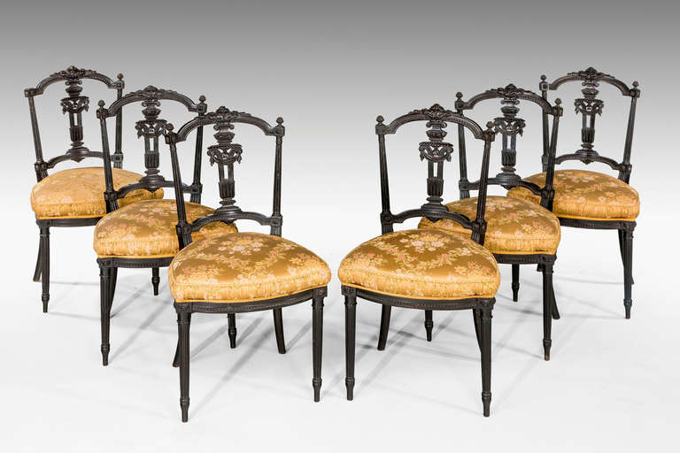 British 19th Century Ebonised Suite of Eleven Items